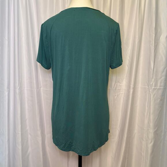White House Black Market Teal Scoop Neck Stretch Tee Size L - Picture 3 of 8